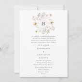 Spring Elegant Wildflower Wreath Floral Wedding Kaart (Voorkant)