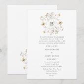 Spring Elegant Wildflower Wreath Floral Wedding Kaart (Voorkant / Achterkant)