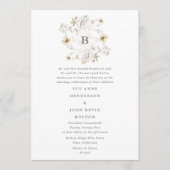 Spring Elegant Wildflower Wreath Floral Wedding Kaart (Voorkant)