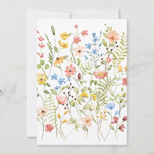 Spring Elegant Wildflowers Modern Save The Date (Achterkant)