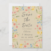Spring Elegant Wildflowers Neutraal Save The Date (Voorkant)