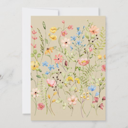 Spring Elegant Wildflowers Neutraal Save The Date (Achterkant)
