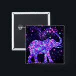 Spring Elephant Button<br><div class="desc">Modern Spring Floral Elephant Buttons Gifts Accessories - by MIGNED Painting - Customizable / Transferable</div>