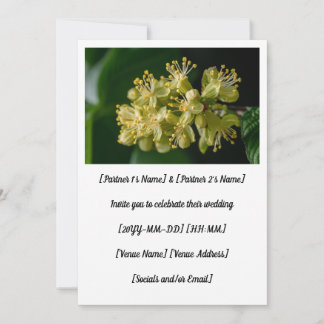 Spring Elm Flowers Wedding Kaart