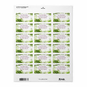 Spring Emerald Green Floral Etiket (Full Sheet)