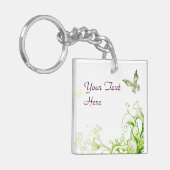 Spring Emerald Green Floral Sleutelhanger (Voorkant Links)