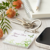 Spring Emerald Green Floral Sleutelhanger (Voorkant Rechts)