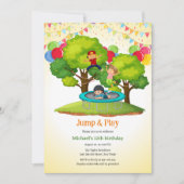 Spring en speel Kinder trampoline verjaardagsfeest Kaart (Voorkant)