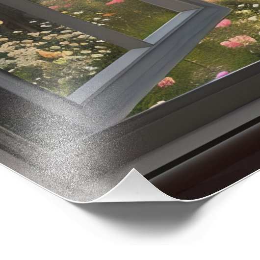 Spring en Zee Window Uitzicht Foto Afdruk (Hoek)