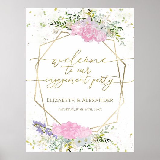 Spring Engagement Party Welkomstbord Wildflower Poster (Voorkant)