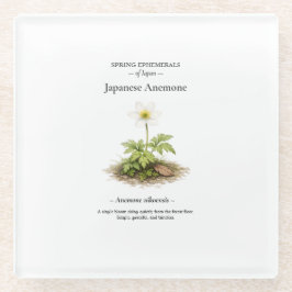Spring Ephemerals of Japan – Japanese Anemone Glas Glazen Onderzetter