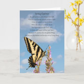 Spring Equinox Ostara Blessings Poem Butterfly Kaart (Gele Bloem)