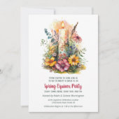 Spring Equinox Party Wildflowers & Candle Sabbat Kaart (Voorkant)