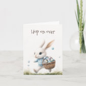 Spring erop | Watercolor Pasen Konijn Kaart (Voorkant)