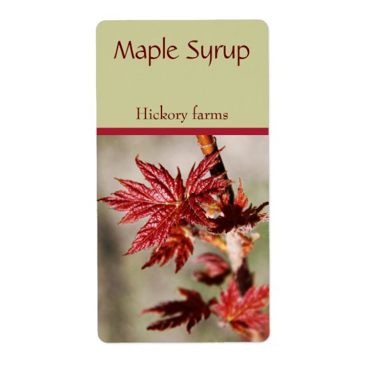 Spring esdoorn blad esdoorn siroop voedsellabel etiket (Voorkant)