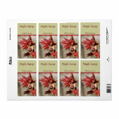 Spring esdoorn blad esdoorn siroop voedsellabel etiket (Full Sheet)