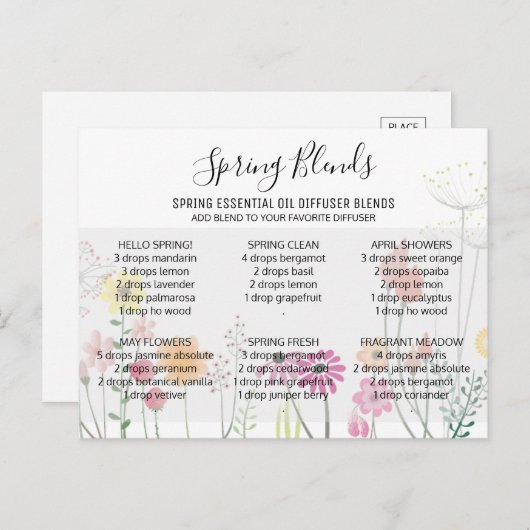Spring Essential Oils Blend Briefkaart (Voorkant / Achterkant)