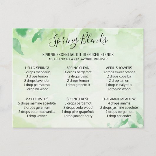 Spring Essential Oils Blends Flower Post Kaart (Voorkant)