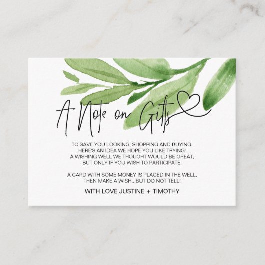 Spring Eucalyptus A Note on Gifts Wishing Well Informatiekaartje (Voorkant)