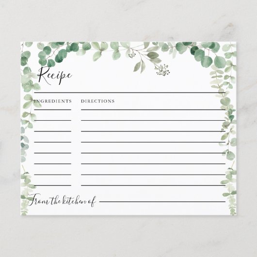 Spring Eucalyptus Green Vrijgezellenfeest Recipe K (Voorkant)