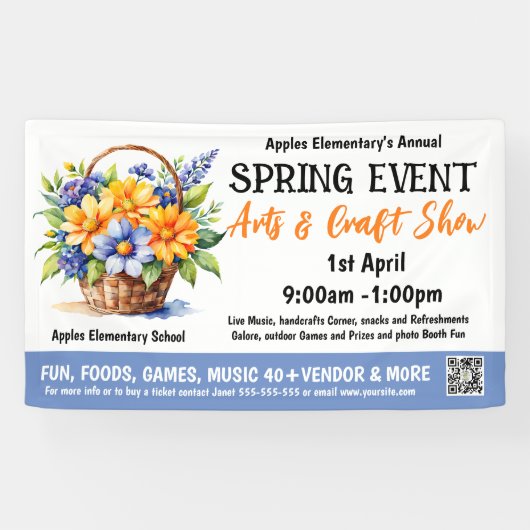 Spring Event fling PTO PTA Kerk Banner (Horizontaal)
