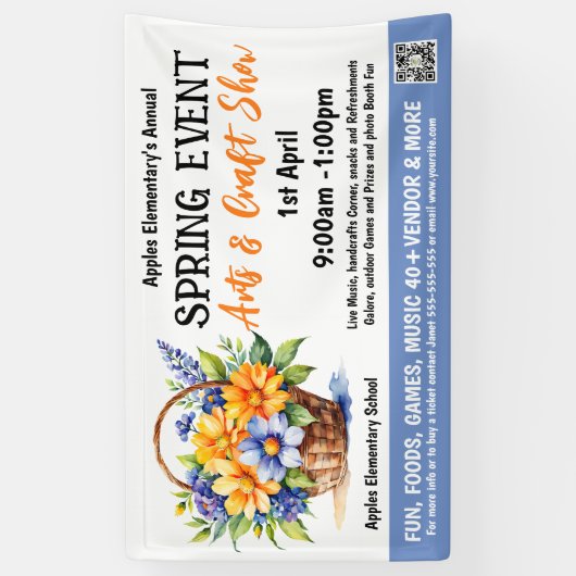 Spring Event fling PTO PTA Kerk Banner (Verticaal)