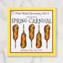Spring Fair Carnival Festival Corn Dog Corndog Bedankjes Labels