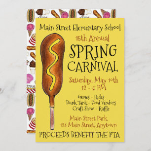 Spring Fair Carnival Festival Corn Dog Corndog Kaart