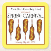 Spring Fair Carnival Festival Corn Dog Corndog Kartonnen Onderzetters (Voorkant)
