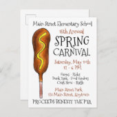 Spring Fair Carnival Festival Corn Dog Corndog Uitnodiging Briefkaart (Voorkant / Achterkant)