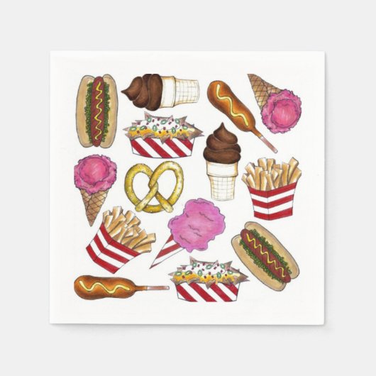Spring Fair Carnival Festival Foods Corndog Nachos Servet (Voorkant)