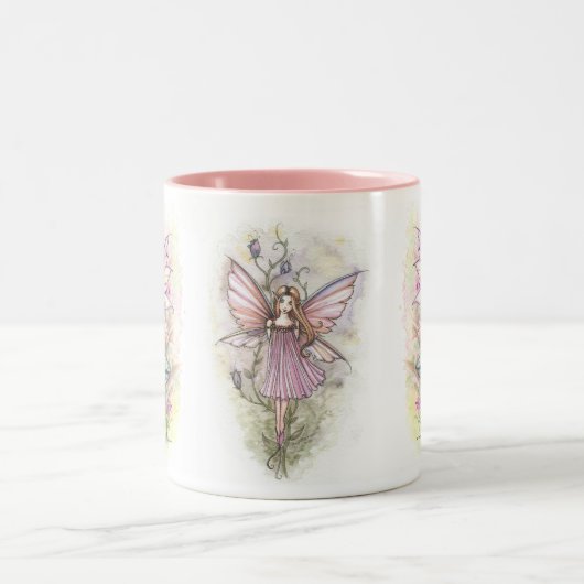 Spring Fairies Art van Molly Harrison Tweekleurige Koffiemok (Center)