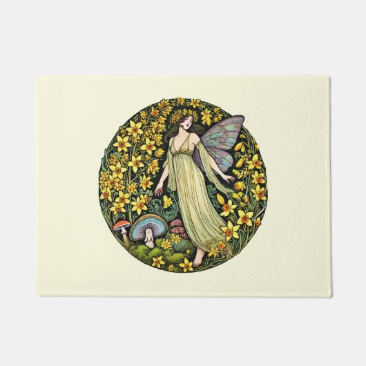 Spring Fairy Flower Floral Natuur Fairies Deurmat (Voorkant)