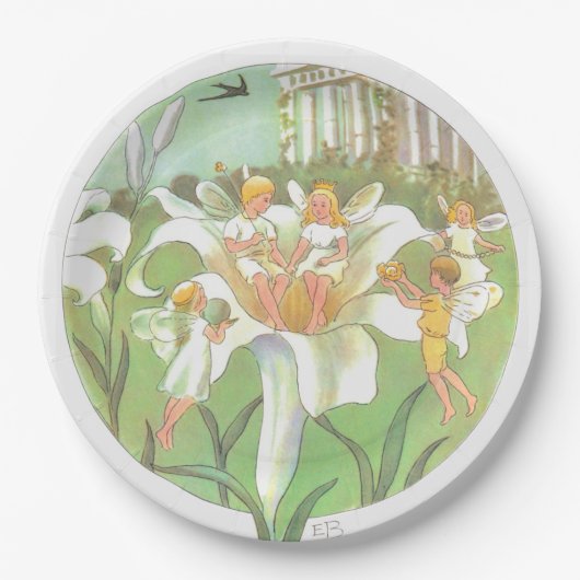 Spring Fairy Flower Party Bord (Voorkant)