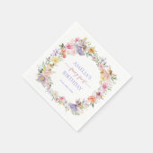 Spring Fairy Kleurrijke Bloemen 1e Verjaardagsfees Servet (Hoek)