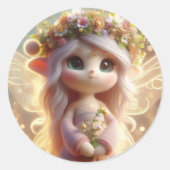 Spring Fairy Ronde Sticker (Voorkant)