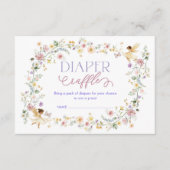 Spring Fairy Wildflower Garden Baby Luier Raffle Informatiekaartje (Voorkant)