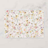 Spring Fairy Wildflower Garden Baby Luier Raffle Informatiekaartje (Achterkant)