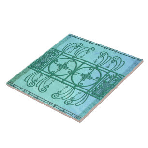 SPRING FANCY ART DECO: ELEGANT AQUA TEGELTJE