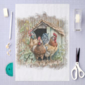 Spring Farm Chickens Tissuepapier (Craft)