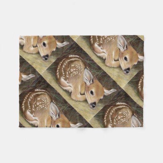 Spring Fawn Fleece Deken (Voorkant (Horizontaal))