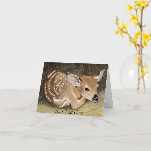 Spring Fawn Kaart (Gele Bloem)