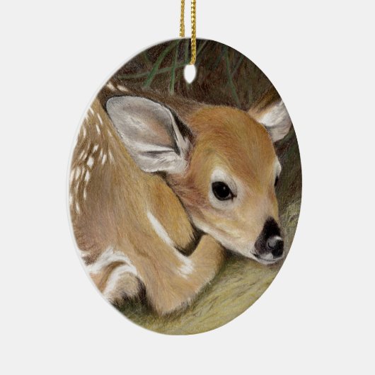 Spring Fawn Keramisch Ornament (Rechts)