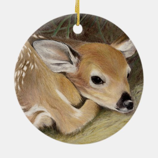Spring Fawn Keramisch Ornament (Achterkant)