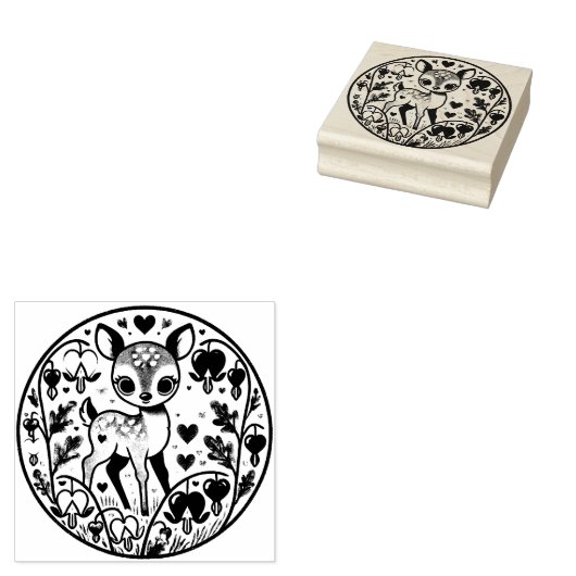 Spring Fawn Rubberstempel (Gestempeld)