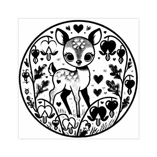 Spring Fawn Rubberstempel (Afrduk)