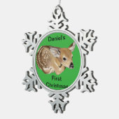 Spring Fawn Tin Sneeuwvlok Ornament (Rechts)