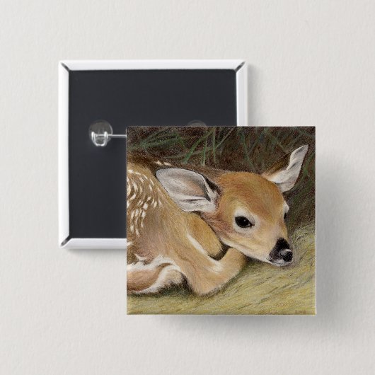 Spring Fawn Vierkante Button 5,1 Cm (Voorkant /achterkant)