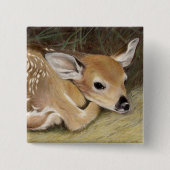 Spring Fawn Vierkante Button 5,1 Cm (Voorkant)