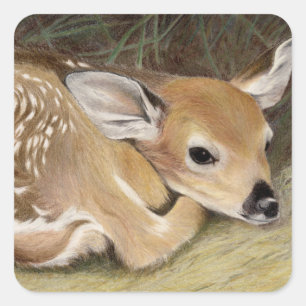 Spring Fawn Vierkante Sticker